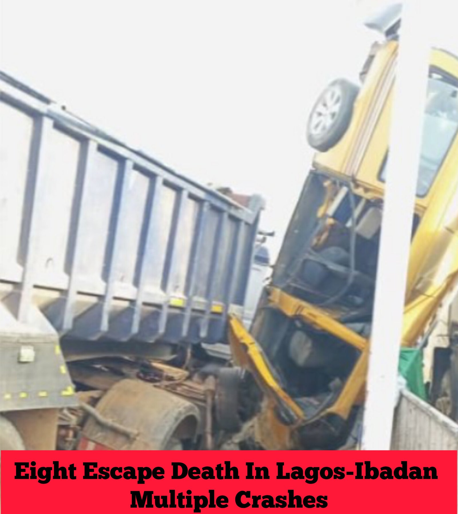 Eight Escape Death In Lagos-Ibadan Multiple Crashes