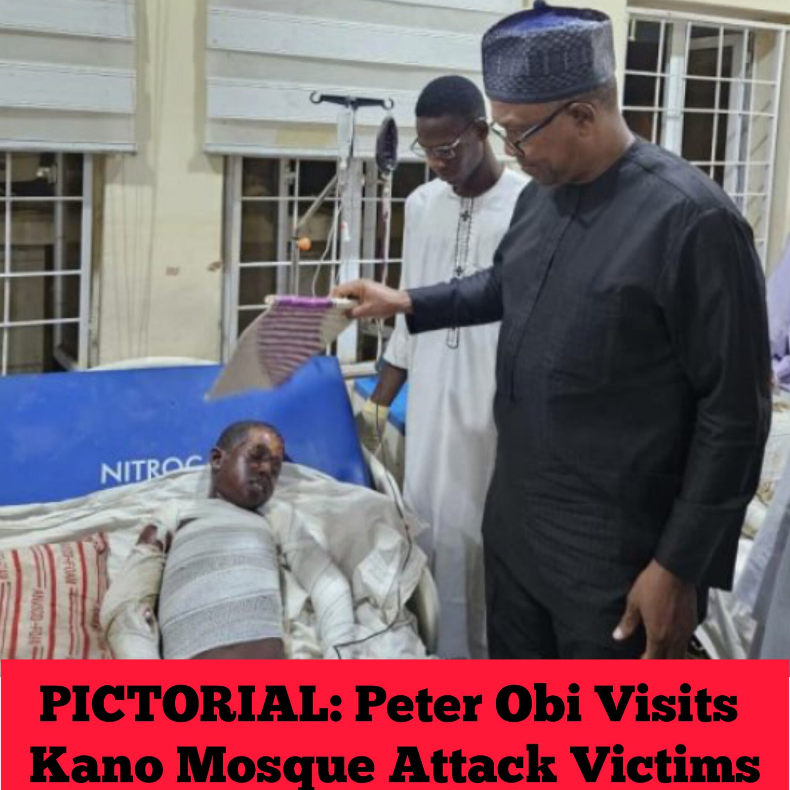 PICTORIAL: Peter Obi Visits Kano Mosque Attack Victims