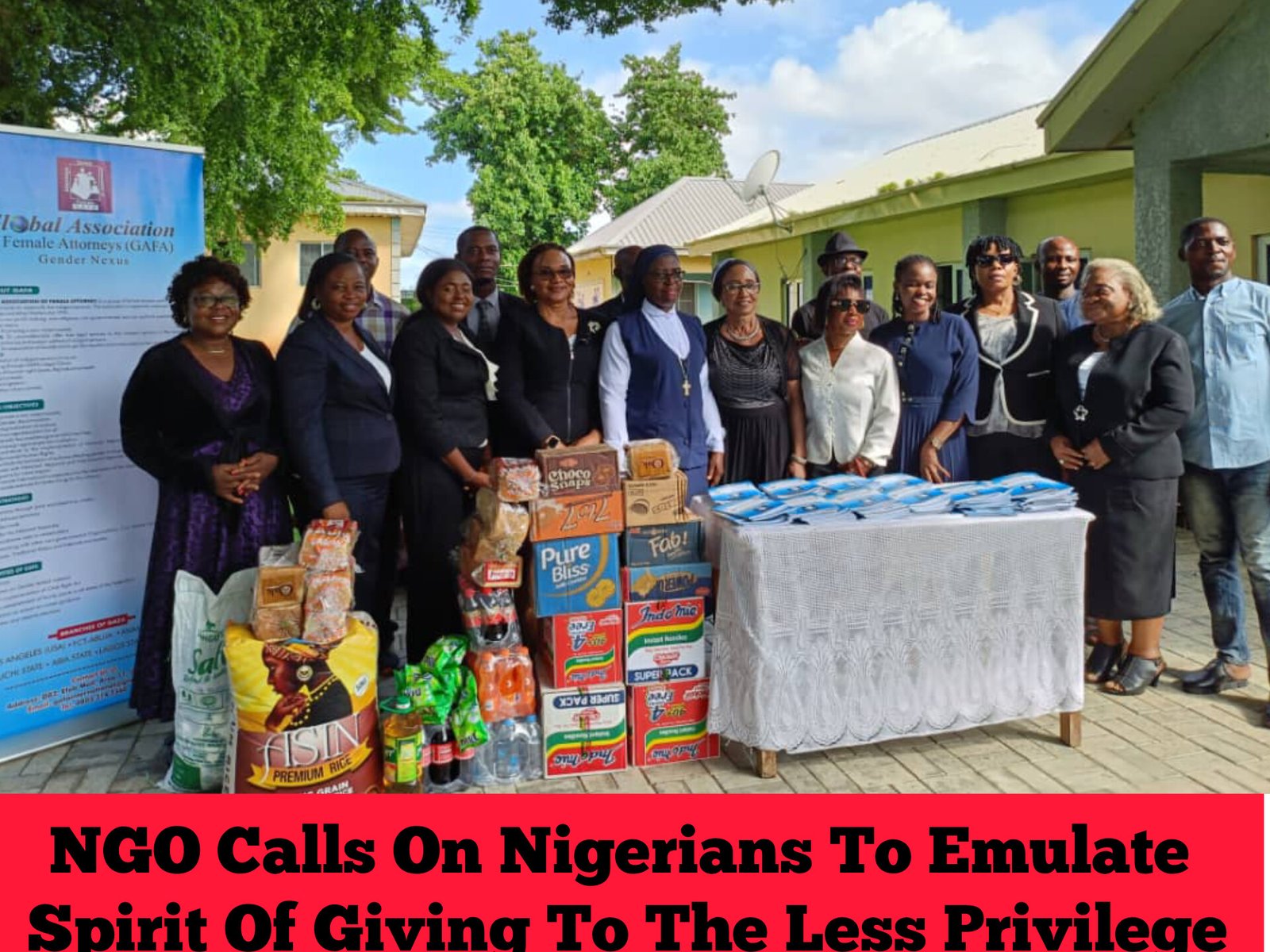 NGO Calls On Nigerians To Emulate Spirit Of Giving To The Less Privilege