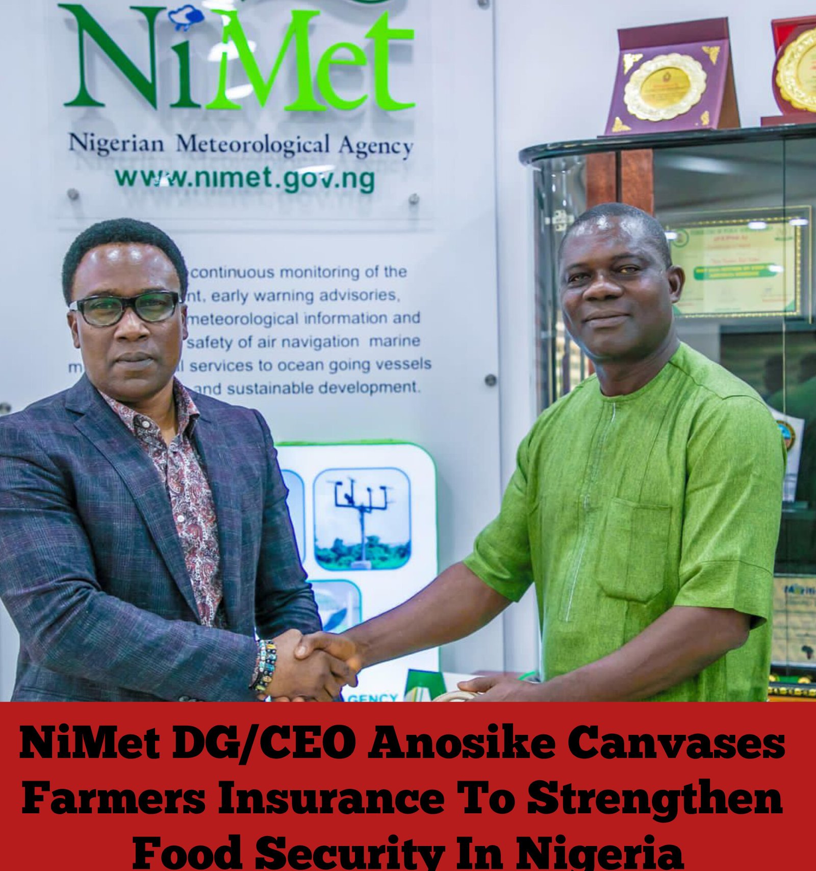 NiMet DG/CEO Anosike Canvases Farmers Insurance To Strengthen Food Security In Nigeria