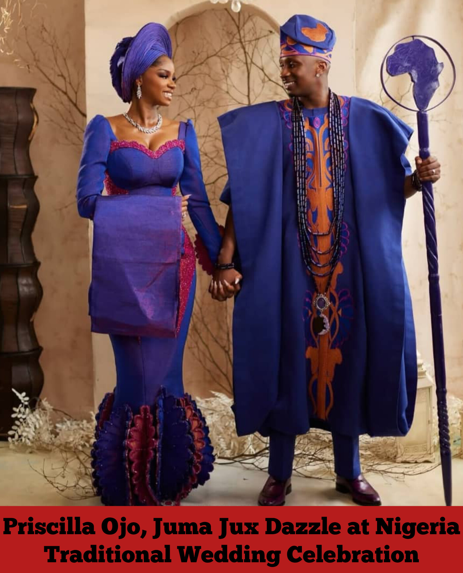 Priscilla Ojo, Juma Jux Dazzle at Nigeria Traditional Wedding Celebration