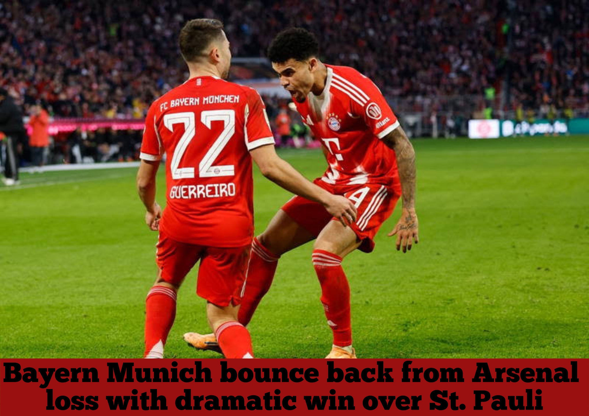 Bayern Munich bounce back from Arsenal loss with dramatic win over St. Pauli