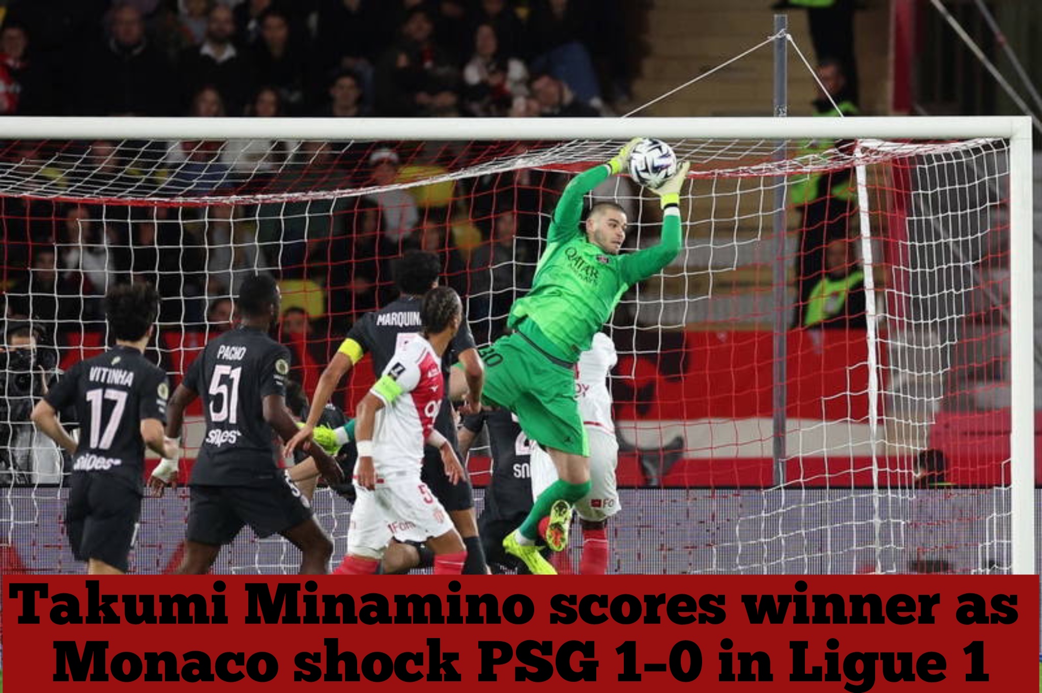 Takumi Minamino scores winner as Monaco shock PSG 1–0 in Ligue 1