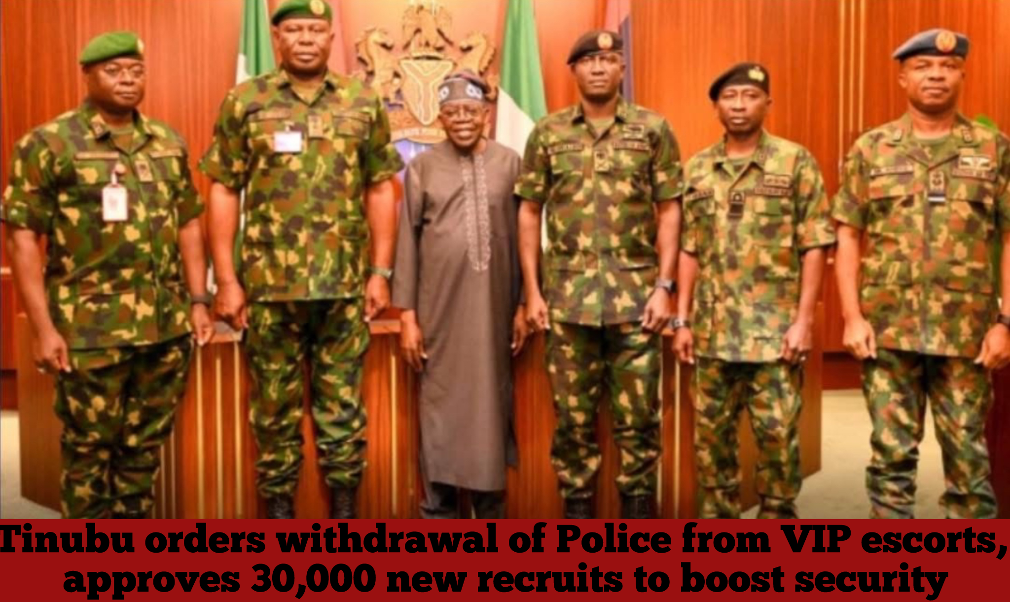 Tinubu orders withdrawal of Police from VIP escorts, approves 30,000 new recruits to boost security