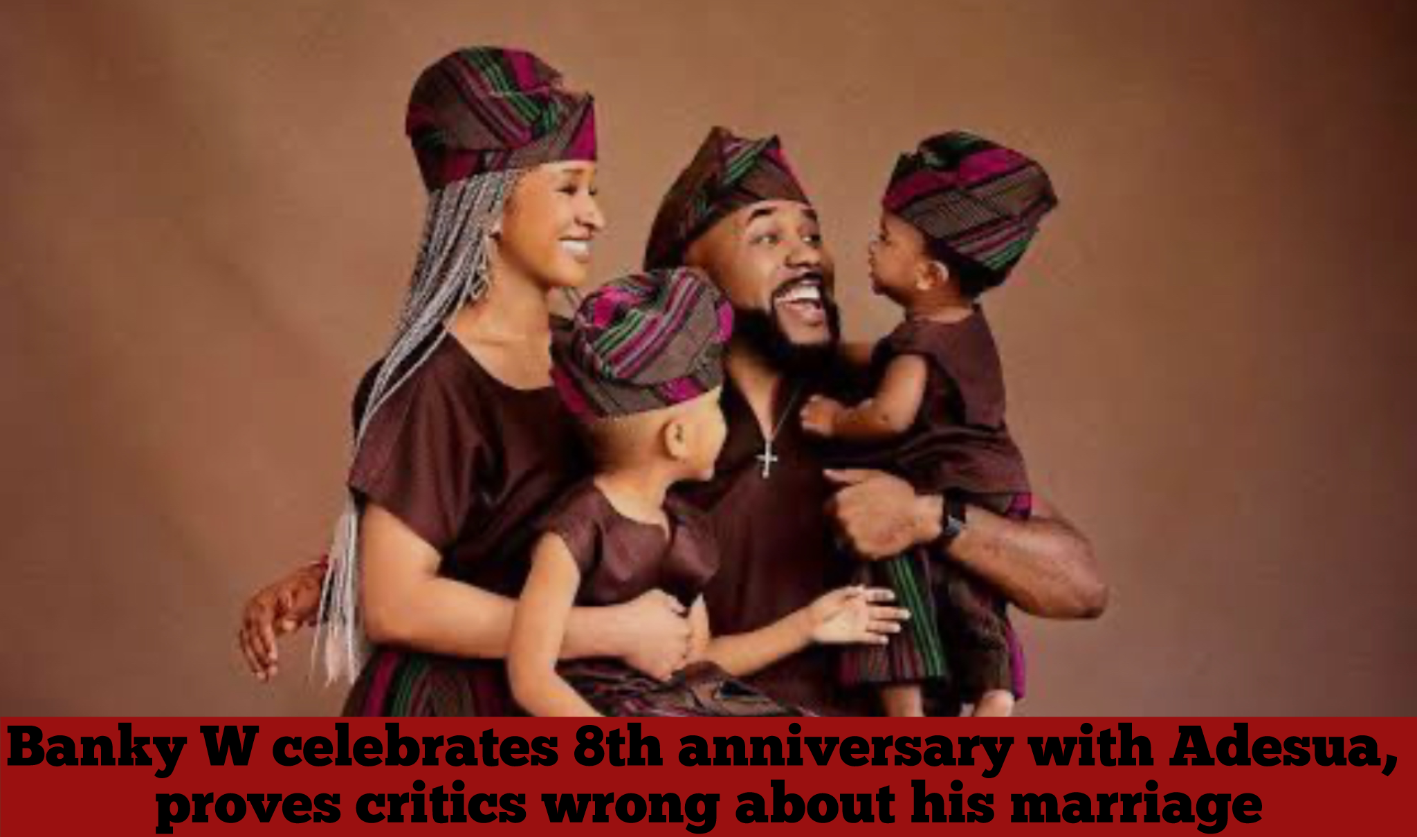 Banky W celebrates 8th anniversary with Adesua , proves critics wrong about his marriage