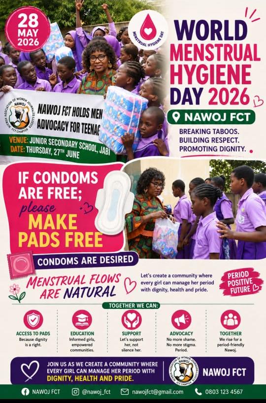 NAWOJ FCT Calls for Action on Menstrual Health