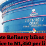 Dangote Refinery hikes petrol price to N1,350 per litre