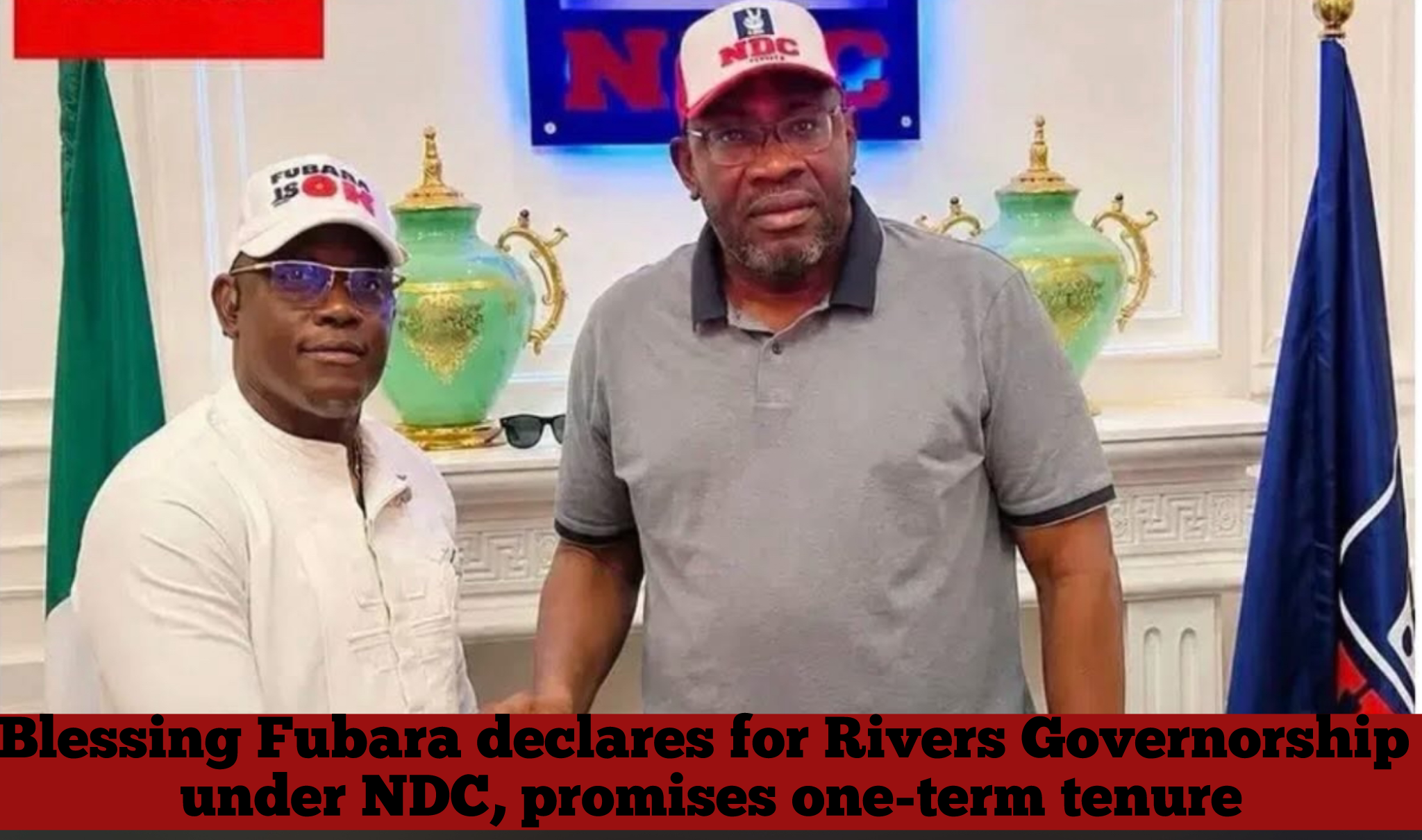 Blessing Fubara declares for Rivers Governorship under NDC, promises one-term tenure
