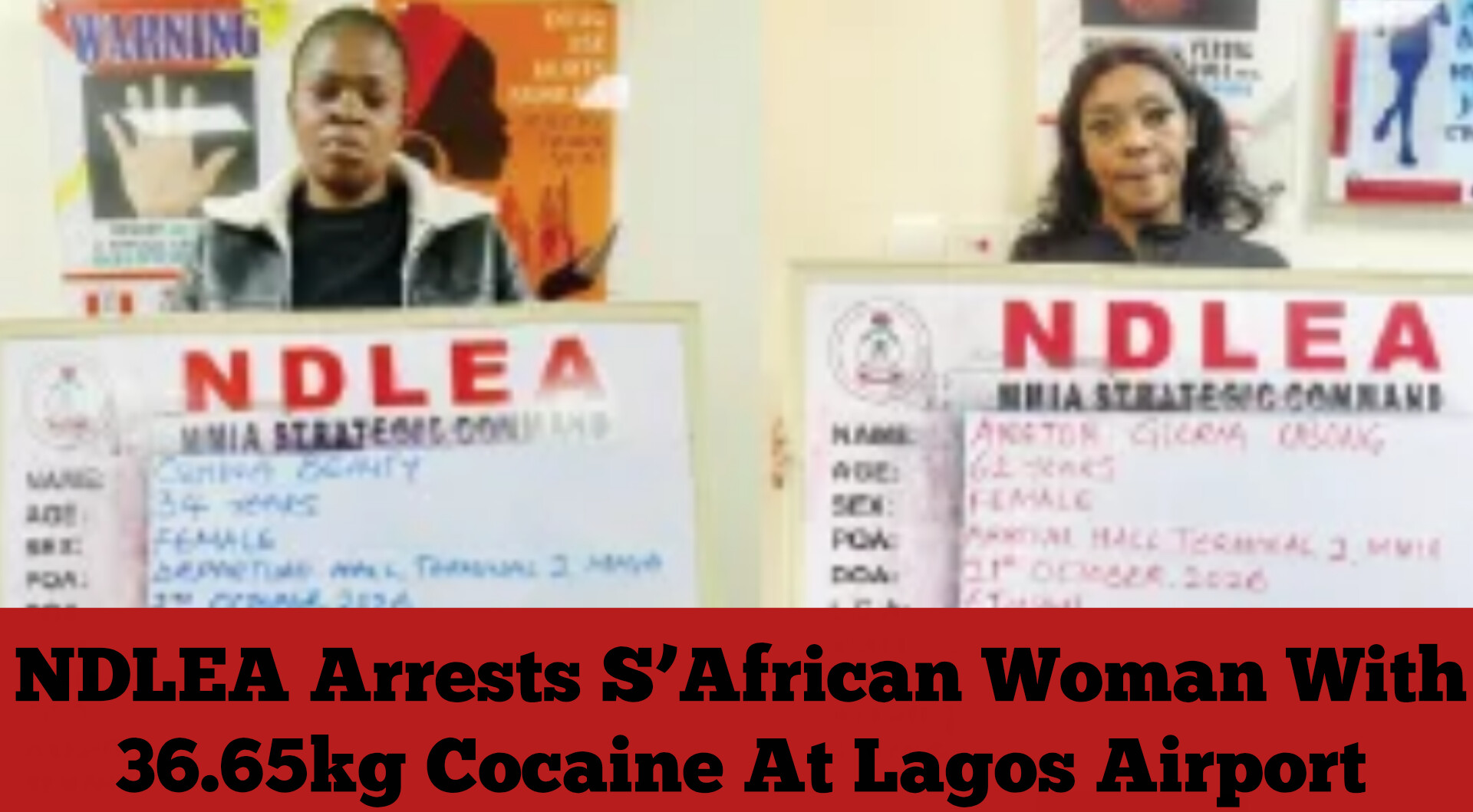 NDLEA Arrests S’African Woman With 36.65kg Cocaine At Lagos Airport